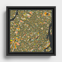 MONTREAL MAP Framed Canvas