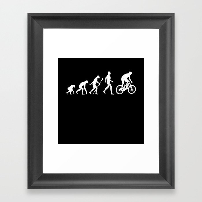 Evolution + Mountain Biking Cycling Gift Framed Art Print