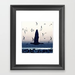 The goose and the seagulls Framed Art Print