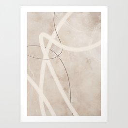 Abstract Lines Beige No2 Art Print
