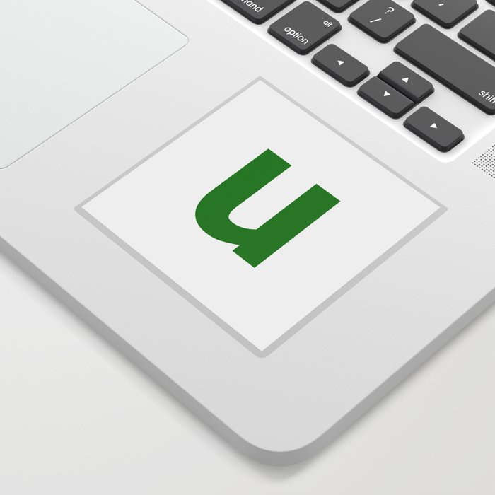 letter U (Green & White) Sticker