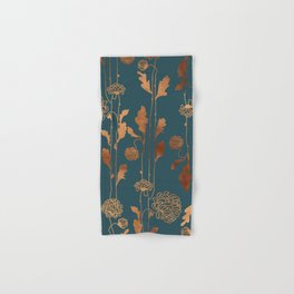 Art Deco Copper Flowers  Hand & Bath Towel