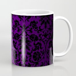 Purple and Black Damask Pattern Design Mug