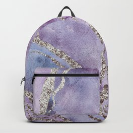 Elegant Pastel  Pink Purple Watercolor Marble Backpack