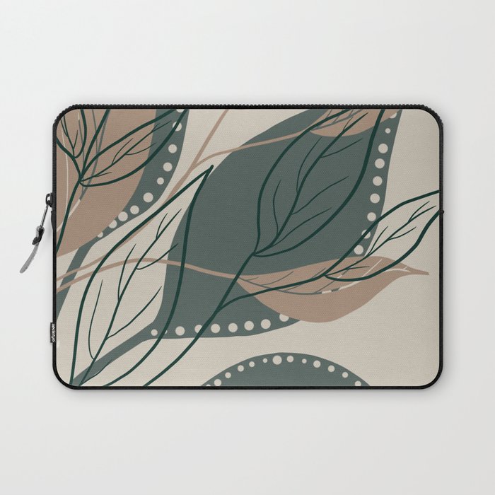 Modern abstract leaf green  Laptop Sleeve
