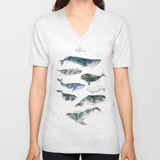 Whales Unisex V-Neck