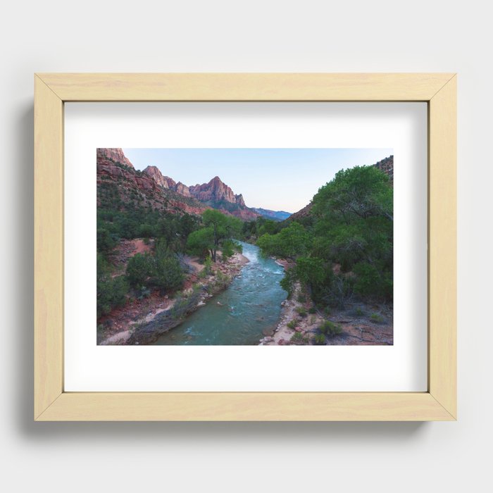 End Of Day Virgin River (Zion National Park, Utah) Recessed Framed Print