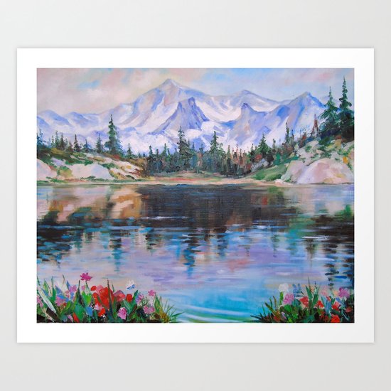 Mountain lake Art Print
