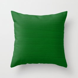 Emerald Green Brush Texture - Solid Color Throw Pillow