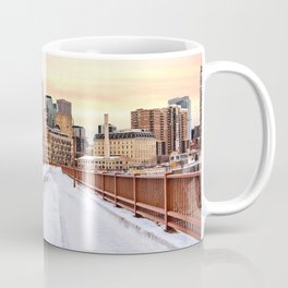 Sunset at the Stone Arch Bridge | Photography and Collage Coffee Mug
