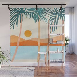 Palm Island Sunset Landscape Wall Mural