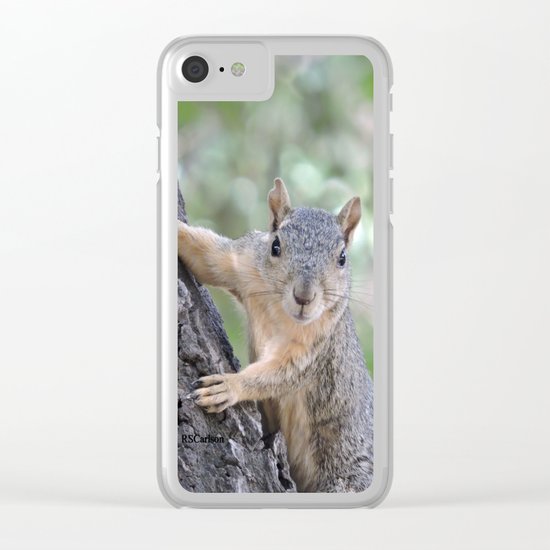 The Who You Lookin At Squirrel Clear iPhone Case