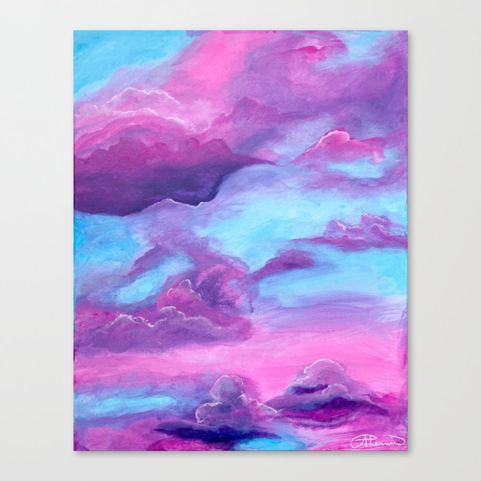 cotton candy clouds Canvas Print