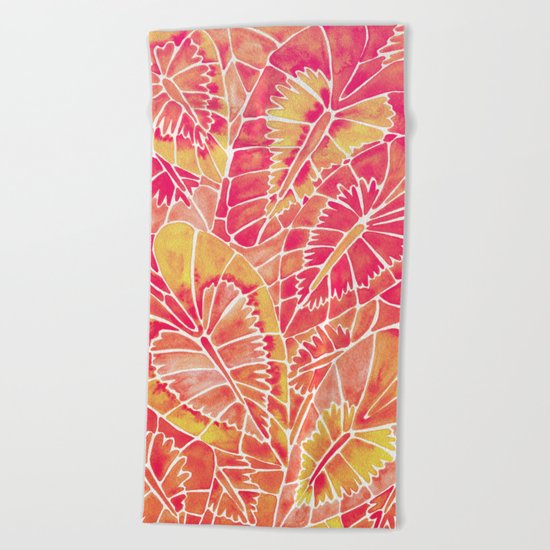 Schismatoglottis Calyptrata – Pink/Peach Palette Beach Towel