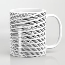 Abstract steel metal chrome curved lines black and white  Mug