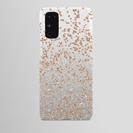Glitter sparkle mix - rose gold & silver Android Case