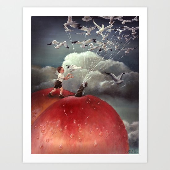 Climbing towards the heavens - From James and the Giant Peach - By Roland Dahl Art Print