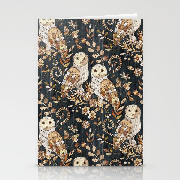 Society6 Wooden Wonderland Barn Owl Collage by Micklyn on Throw Pillow 