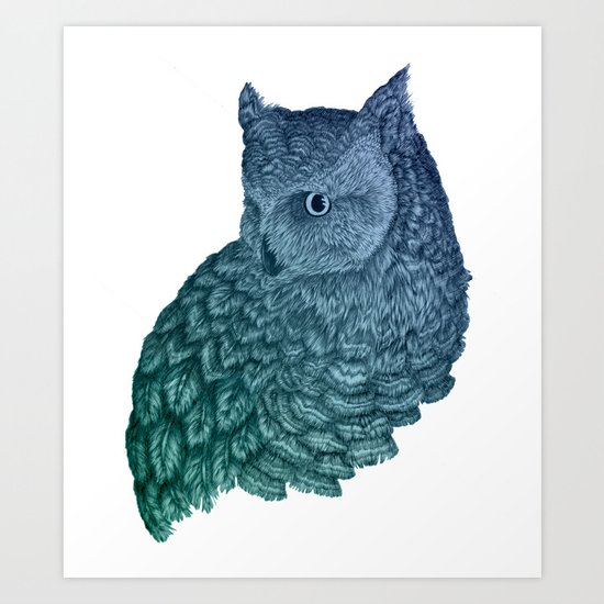 Ombre Owl II Art Print