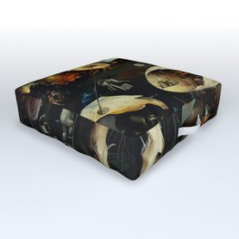 Remastered Art The Garden of Earthly Delights by Hieronymus Bosch Triptych 3 of 3 20210109 Detail 1 Outdoor Floor Cushion