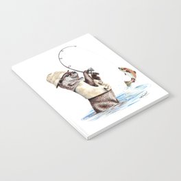 " Natures Fisherman " fishing river otter with trout Notebook