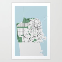 SF Map Art Print | Digital, Architecture, Illustration, Graphic Design 