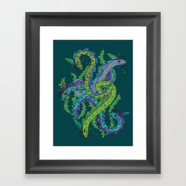 Sea Serpents - Dark Framed Art Print
