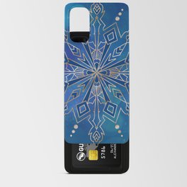 Snowflake Gold Blue Android Card Case