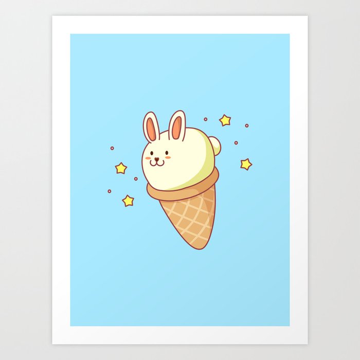 Bunny-lla Ice Cream Art Print