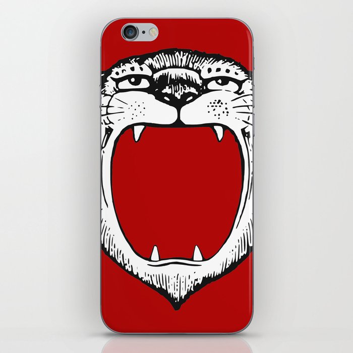 Tiger Head Red iPhone Skin
