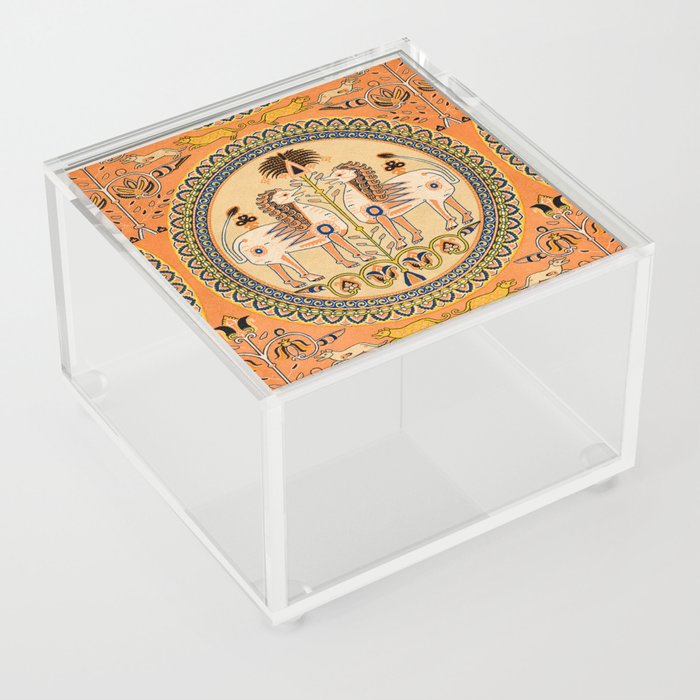 Vintage Tribal African Lions Design Acrylic Box