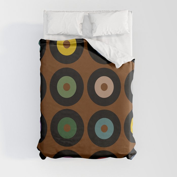 Vinyl burnt orange Duvet Cover