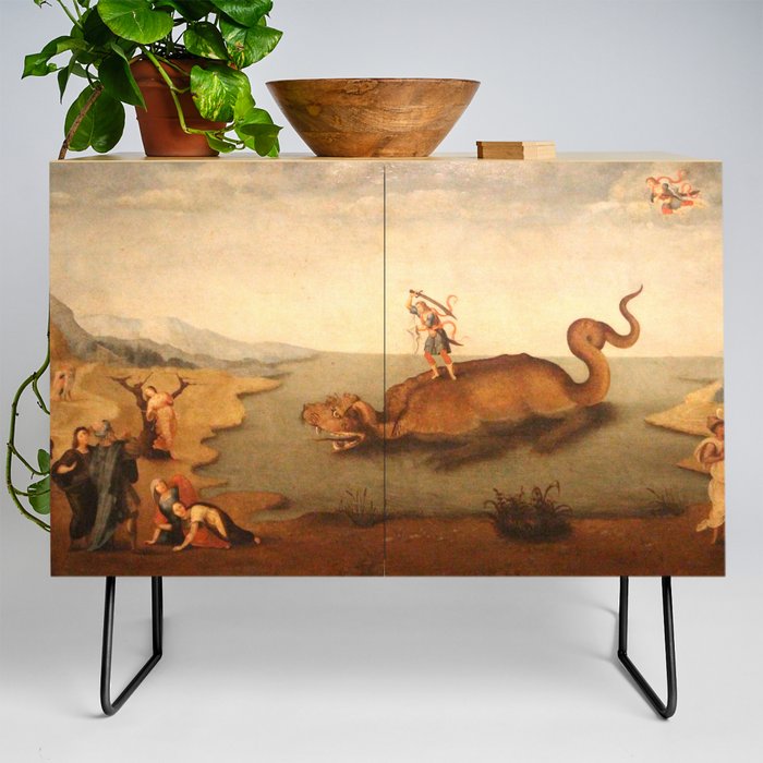 Perseus rescuing Andromeda from the Cracken Credenza