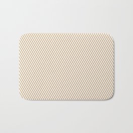 [ Thumbnail: White and Tan Colored Stripes/Lines Pattern Bath Mat ]