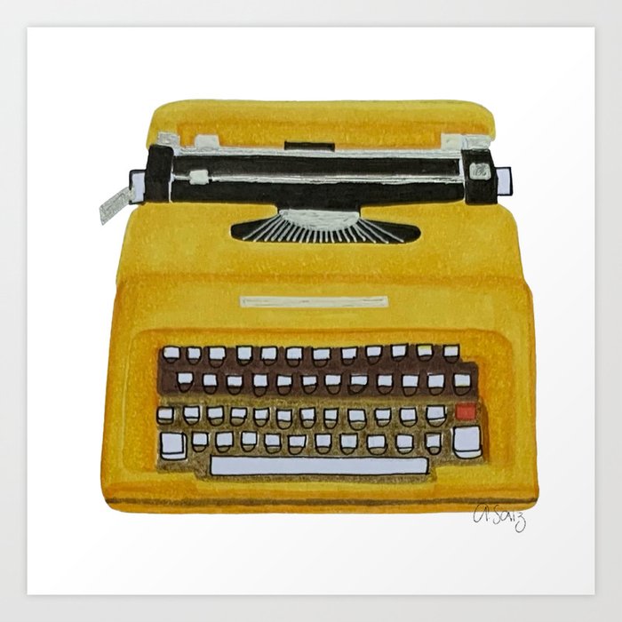 Yellow typewriter Art Print
