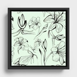 Botanical Amaryllis Framed Canvas