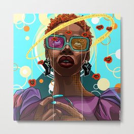 STEREOTYPES 3: Bald and Nappy but still worthy of Sacrifice Metal Print | Ink, Curated, Street Art, Pop Art, Blackart, Graphicart, Afroart, Painting, Blacklivesmatter, Popart 