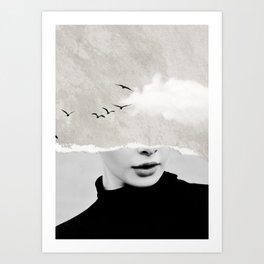 minimal collage /silence Art Print