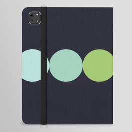 Dot - Colorful Minimalistic Geometric Circle Art Pattern Green on Dark Blue iPad Folio Case