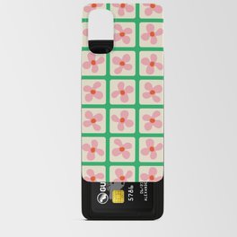 Retro Flowers Pattern - Green Pink Android Card Case