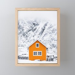 Winter Cabin Art Print Framed Mini Art Print