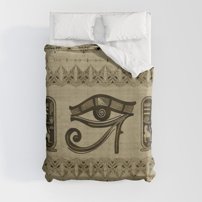 Egyptian Eye of Horus Ornament Duvet Cover