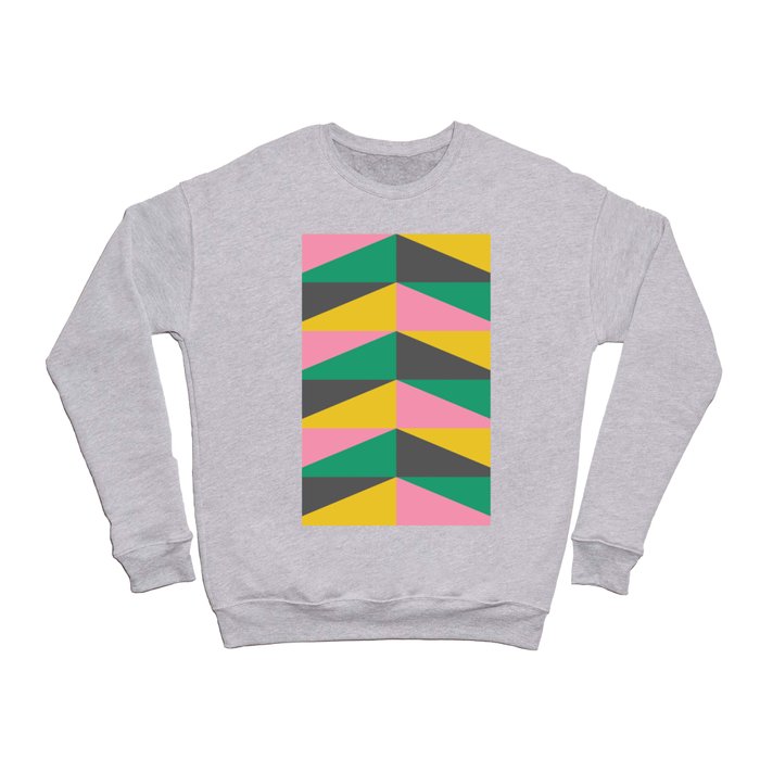 Triangles in Pink Green and Yellow Crewneck Sweatshirt