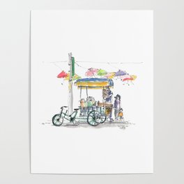 Traditional sausage vendor’s bike in Taipei Poster