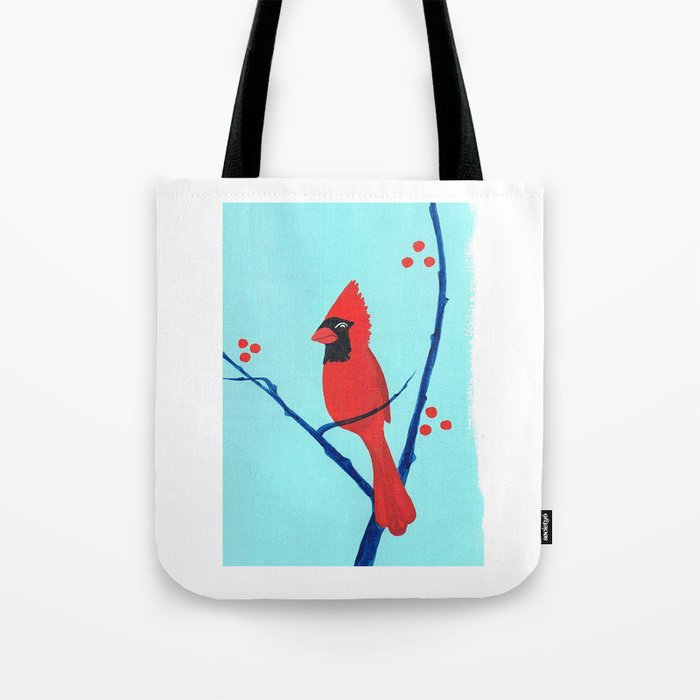 Cardinal Winter Berries Tote Bag
