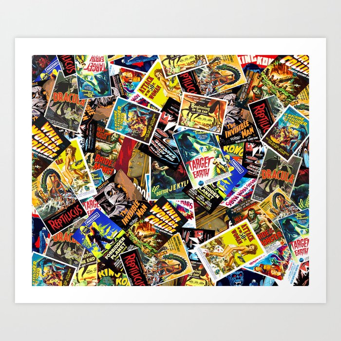 50s Movie Poster Collage 14 Art Print By Rockettgraphics Society6