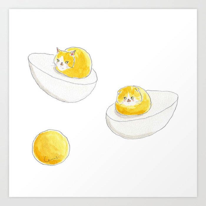 Cat Eggs Art Print