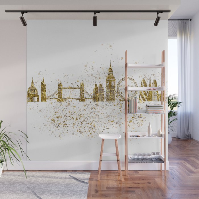 London skyline in gold Wall Mural