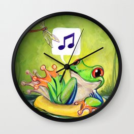 Lazy River Frog Wall Clock
