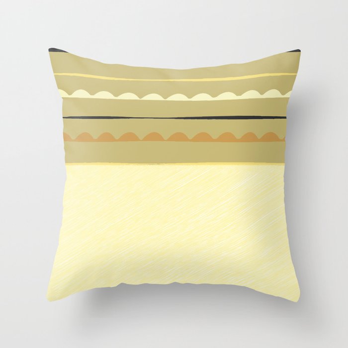 Stripes, gold, black, yellow, minimal, line, minimalist, line-art, Throw Pillow
